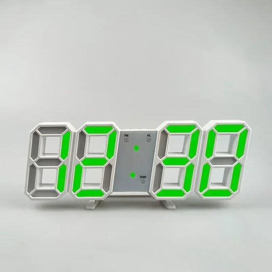 3D LED Digital Alarm Wall Clock with Time, Date, and Temperature Display for Home, Kitchen, Office, and Garden Decor