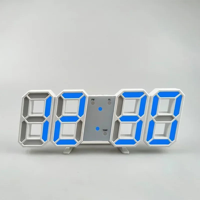 3D LED Digital Alarm Wall Clock with Time, Date, and Temperature Display for Home, Kitchen, Office, and Garden Decor