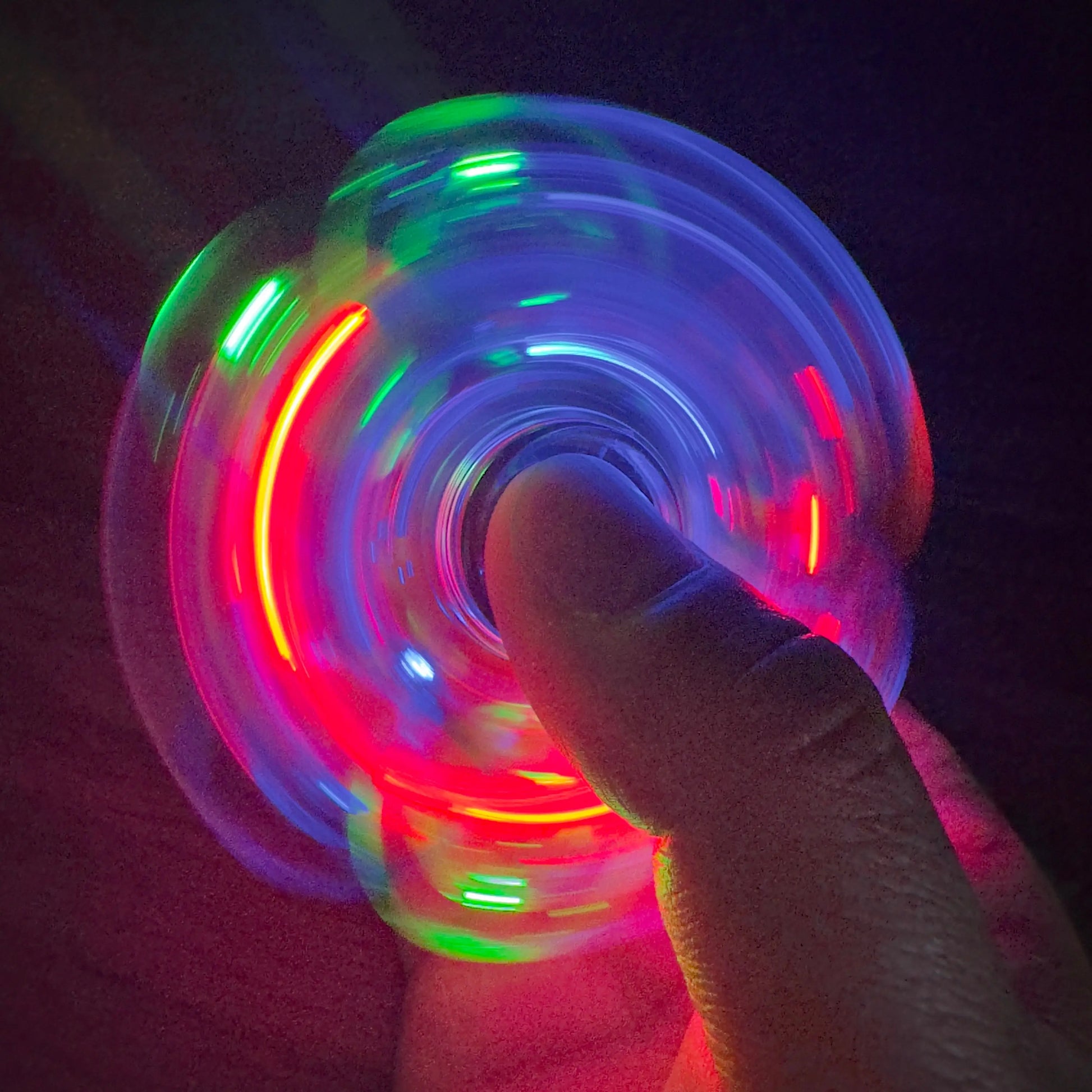 Transparent Luminous Gyro Fingertip Toy for Stress Relief and Sensory Stimulation