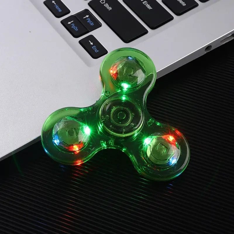 Transparent Luminous Gyro Fingertip Toy for Stress Relief and Sensory Stimulation