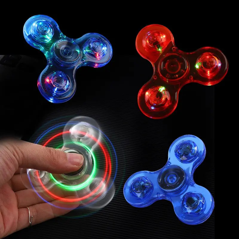 Transparent Luminous Gyro Fingertip Toy for Stress Relief and Sensory Stimulation